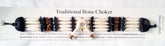 Wholesale BROWN STONE FOUR ROW BONE CHOKER NECKLACE (SOLD BY THE PIECE)